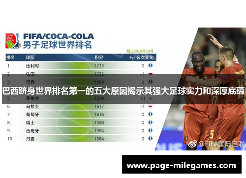 巴西跻身世界排名第一的五大原因揭示其强大足球实力和深厚底蕴 巴西跻身世界排名第一的五大原因揭示其强大足球实力和深厚底蕴